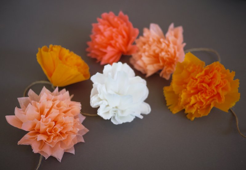 20 Orange Tissue Pom Poms