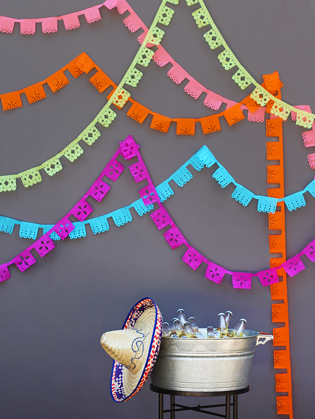 DIY Cinco De Mayo Fiesta Banner - Papel Picado - The Crafting Chicks