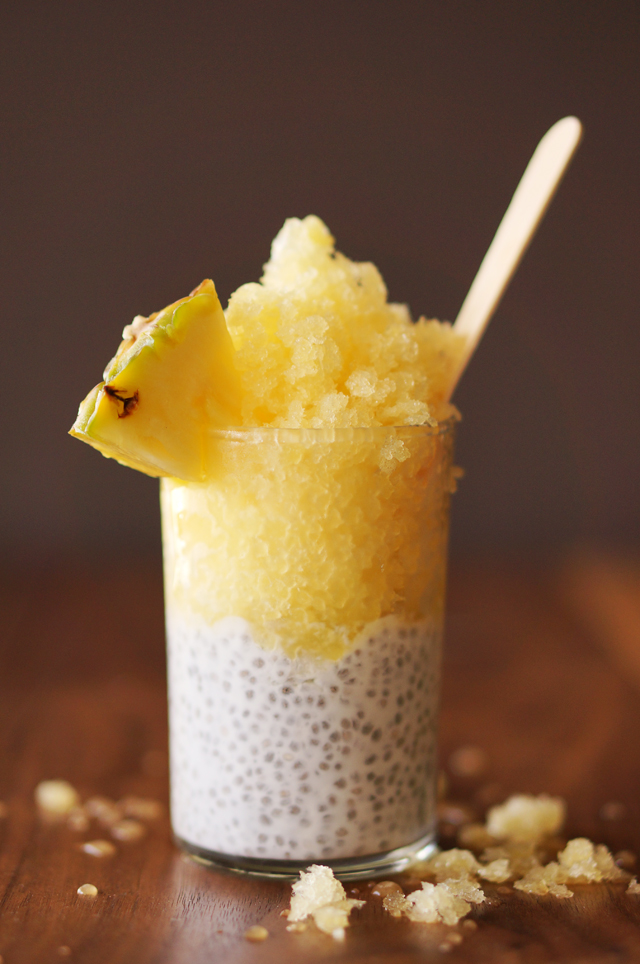 Pineapple flurries with coconut chia seed pudding