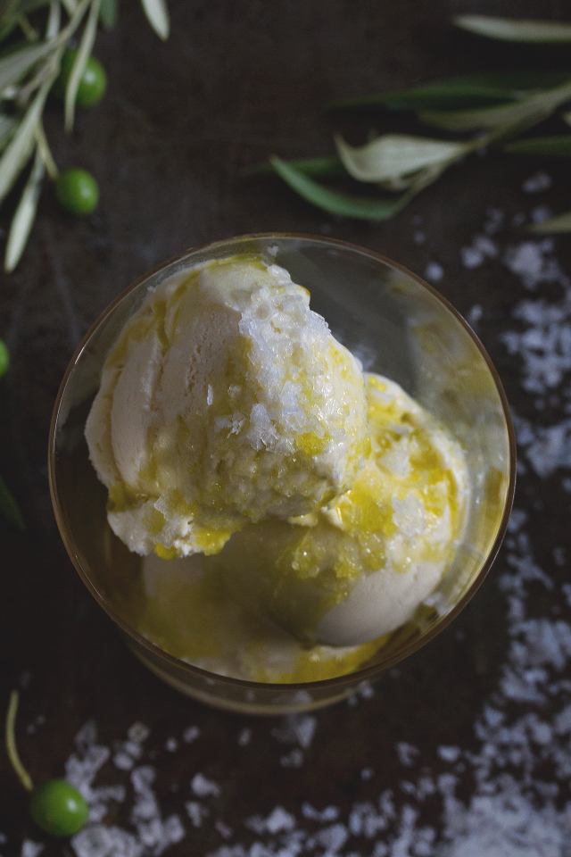 Olive Oil Ice Cream with Fleur de Sel