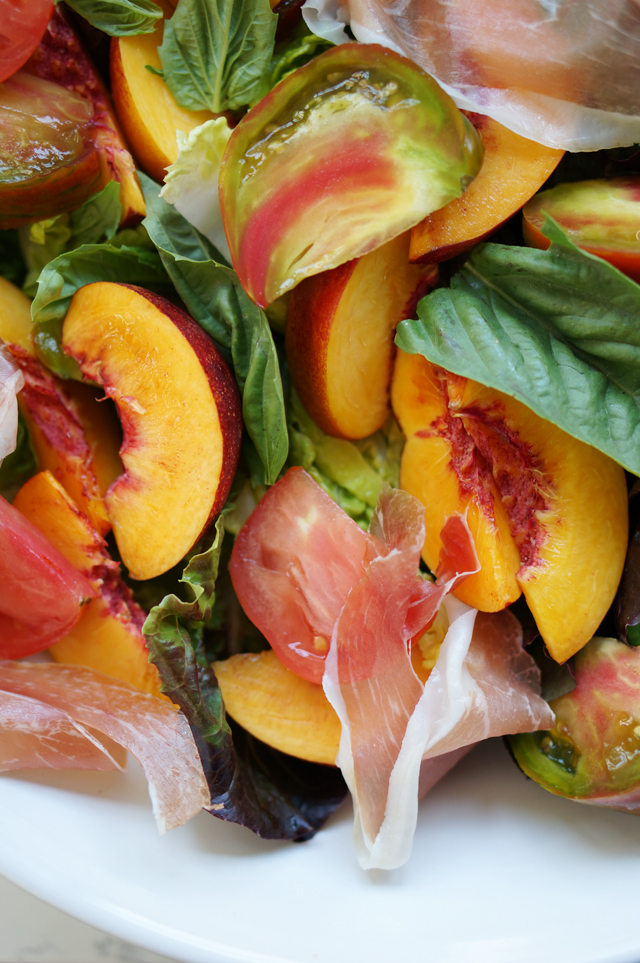 Nectarines, tomatoes, proscuitto