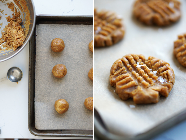 Peanut butter cookies with sea salt