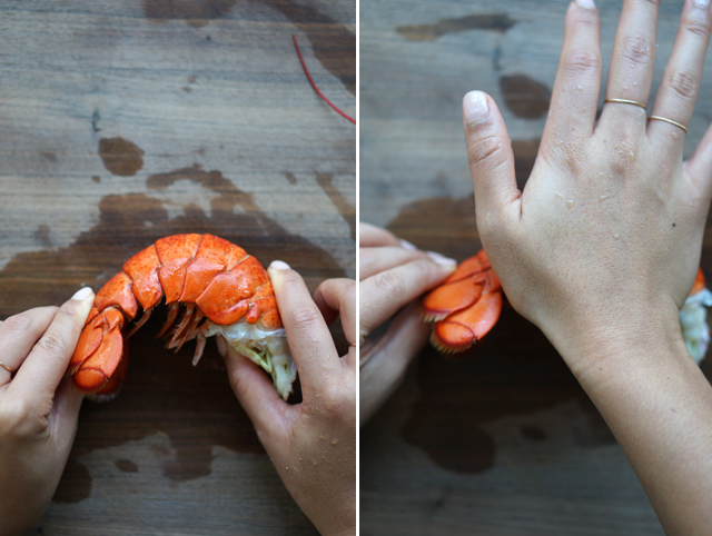 Removing lobster tail