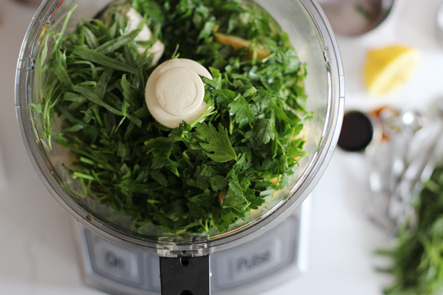 Tofu and herbs