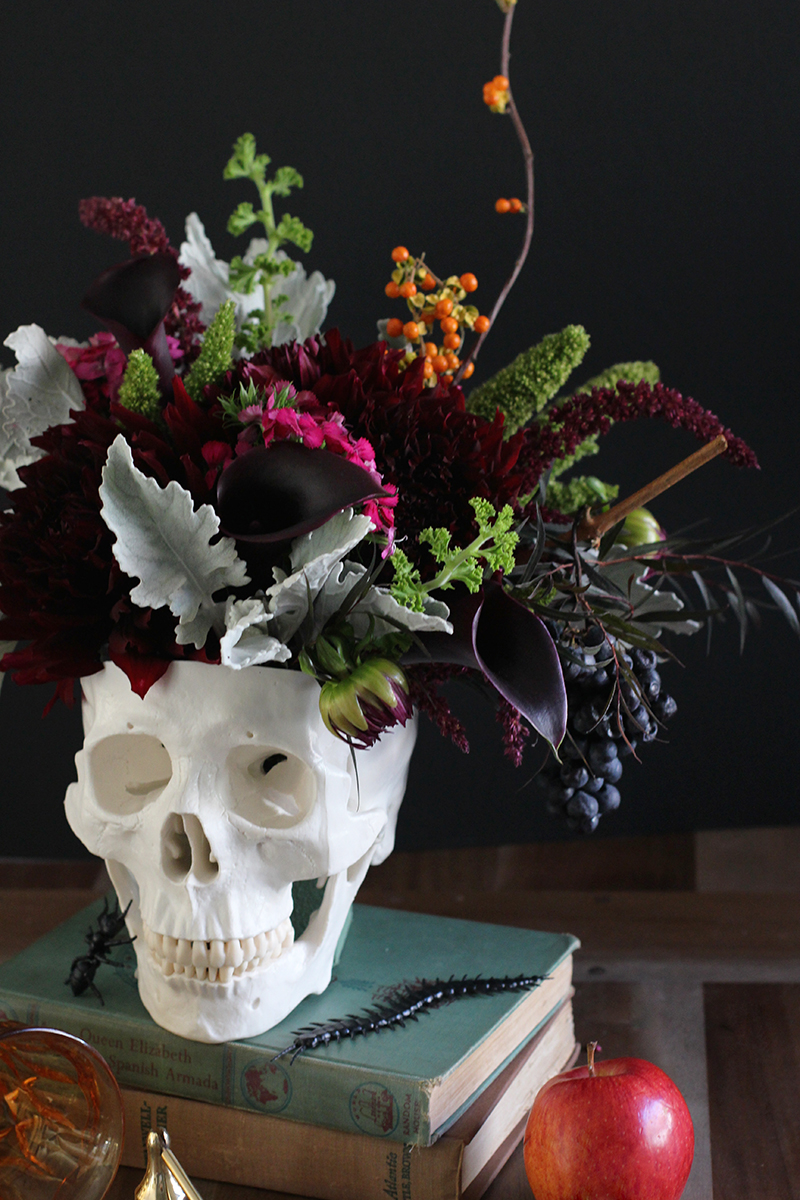 Diy Floral Skull Centerpiece Honestlyyum