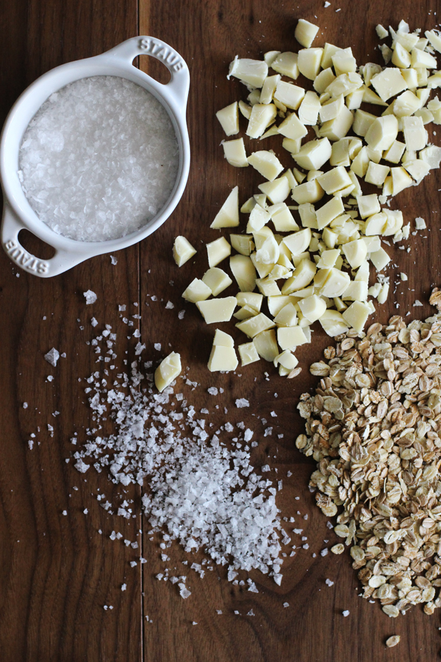 Salted white chocolate oatmeal cookie ingredients