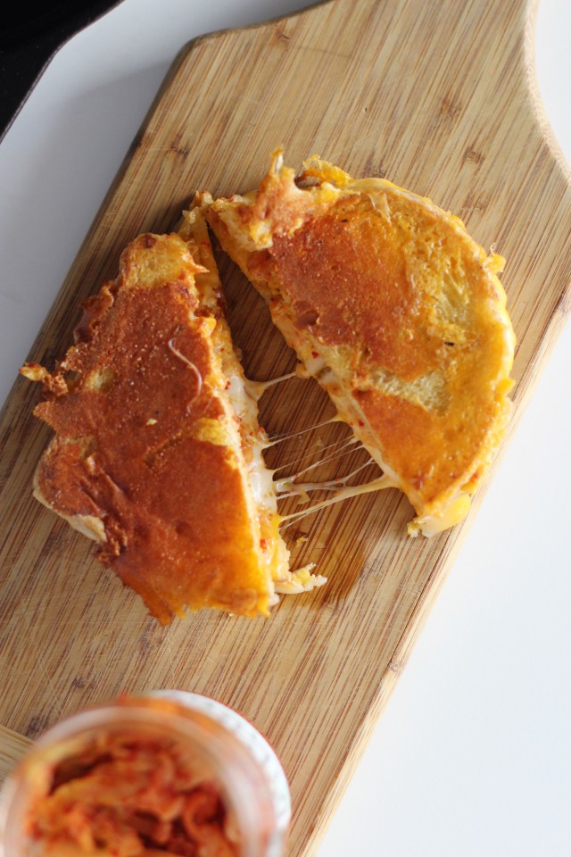 Kimchi Grilled Cheese | HonestlyYUM