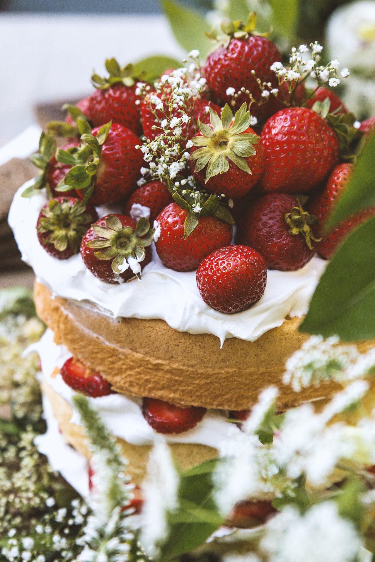 Strawberry Elderflower Chiffon Cake by HonestlyYUM