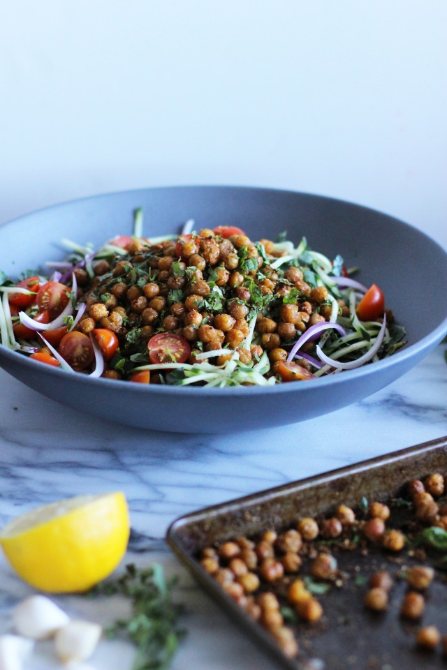 Falafel salad and garbanzo beans