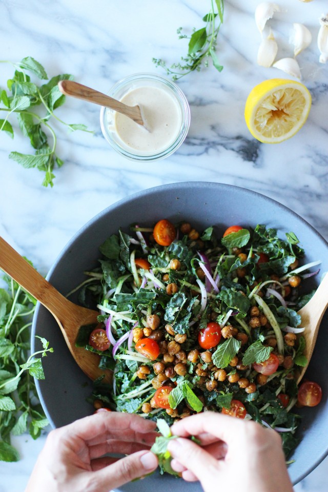 Falafel salad herbs