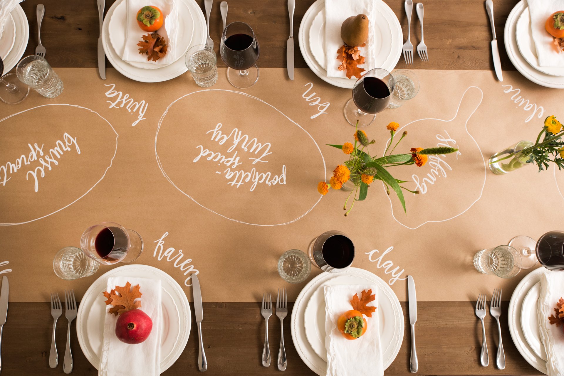 How To Host A Friendsgiving & DIY Kraft Paper Table Runner - At