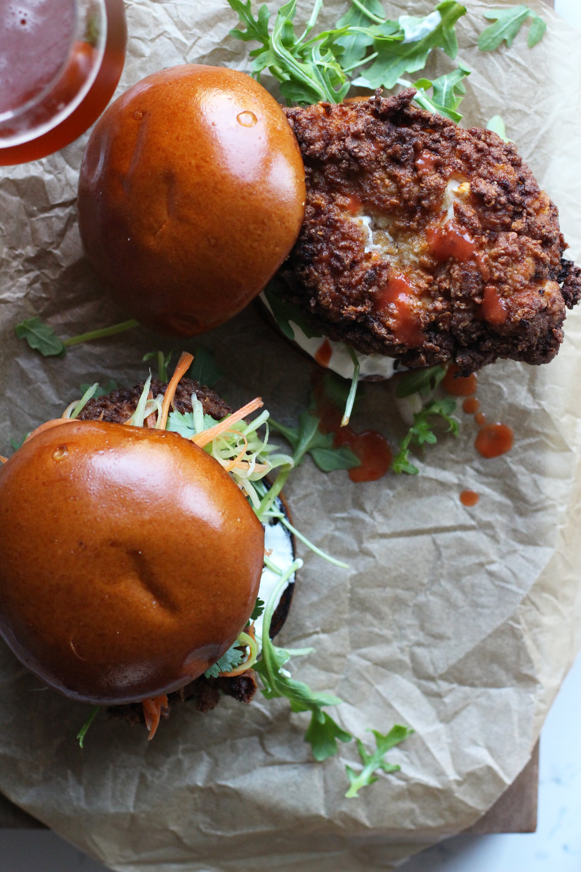 Buffalo fried chicken sandwich