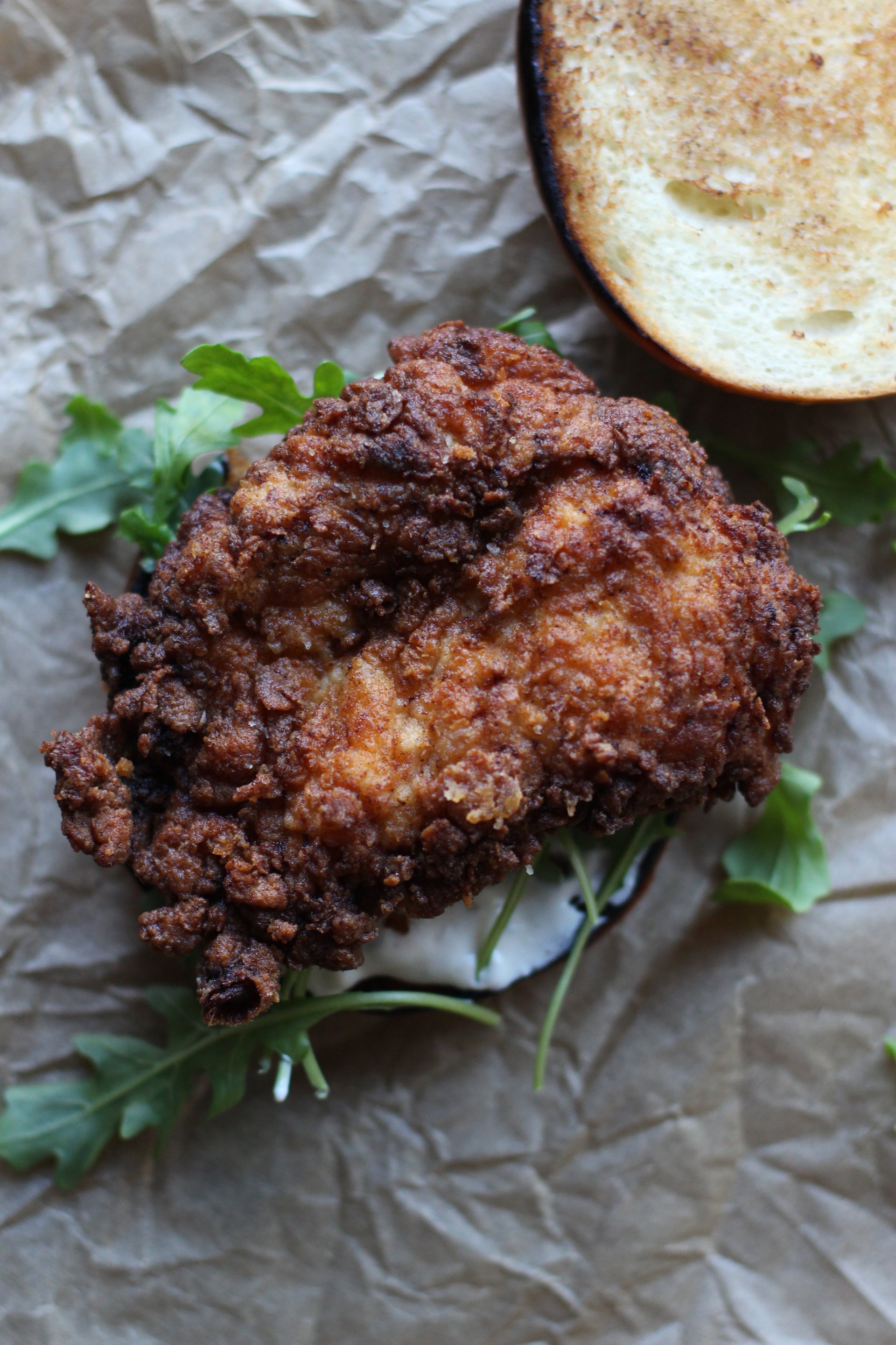 Fried chicken on brioche