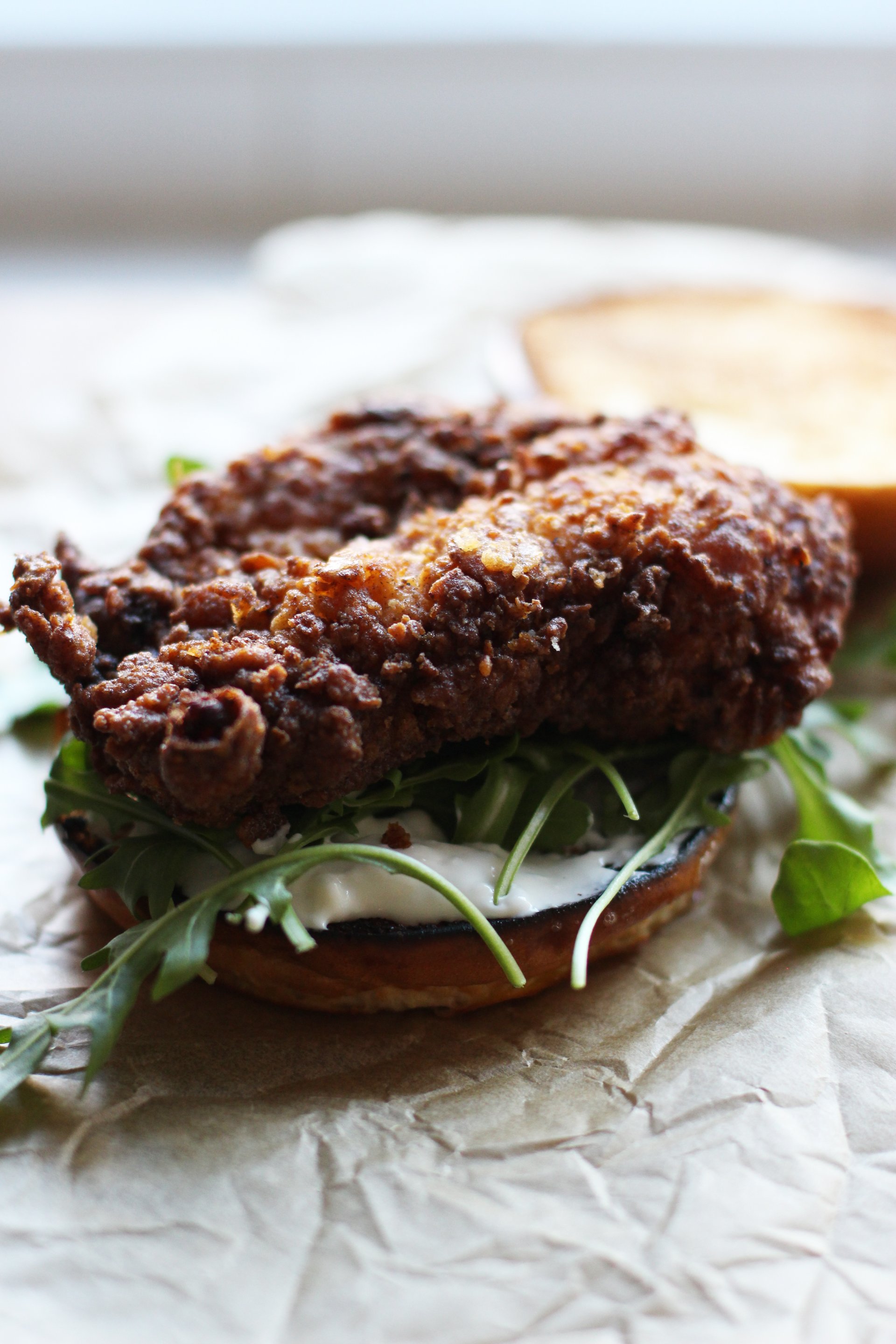 Fried chicken on brioche