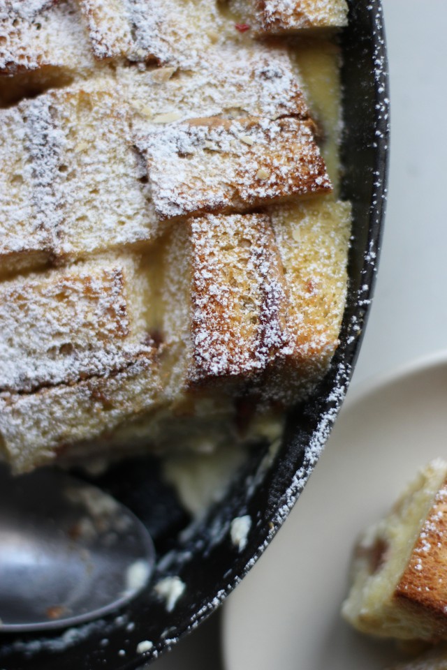 Peanut butter and jelly bread pudding