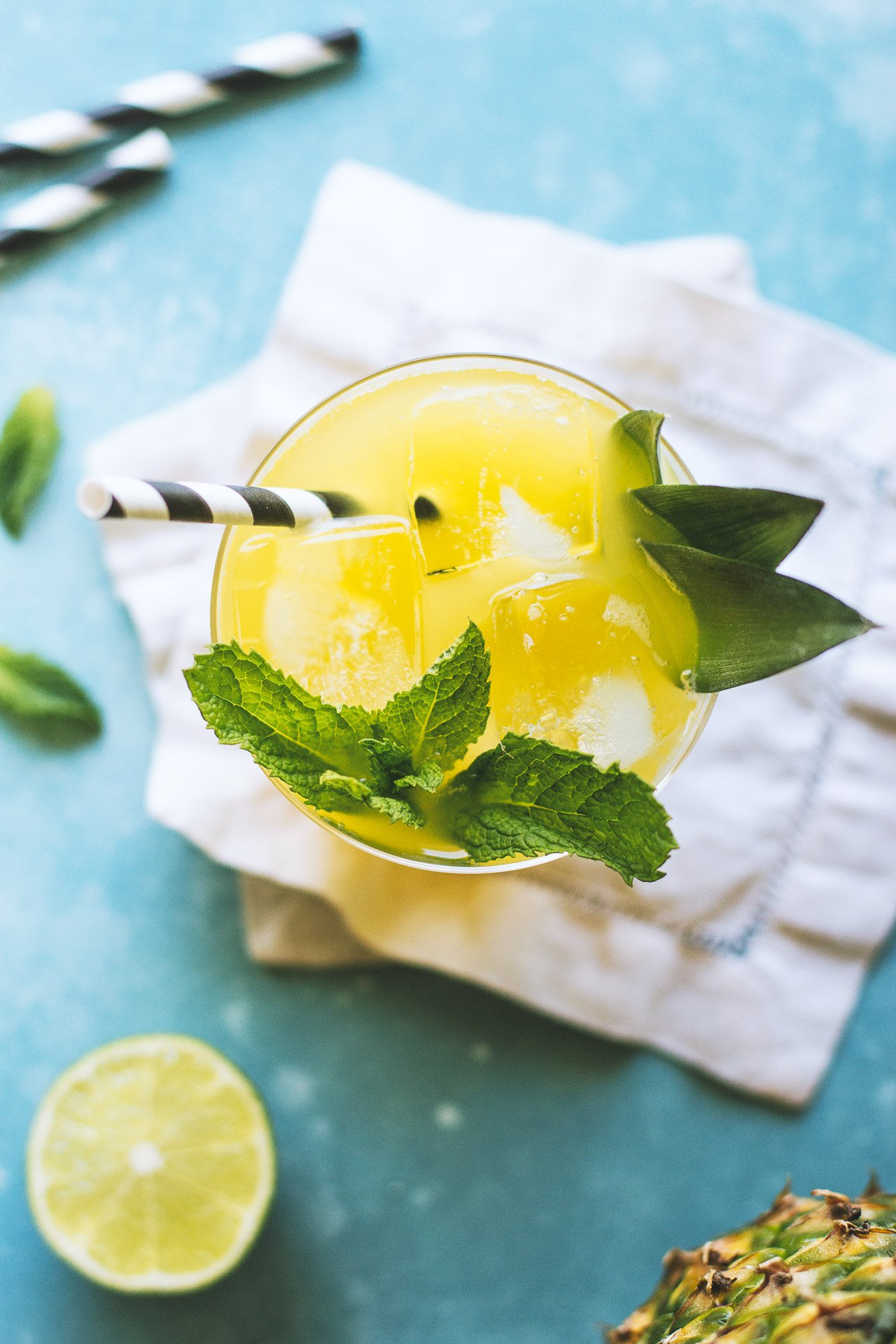 Pineapple Mint Cooler Recipe by HonestlyYUM (honestlyyum.com)