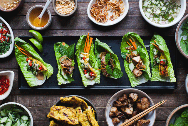 Thai Lettuce Wraps Two Ways | HonestlyYUM + Snixy Kitchen
