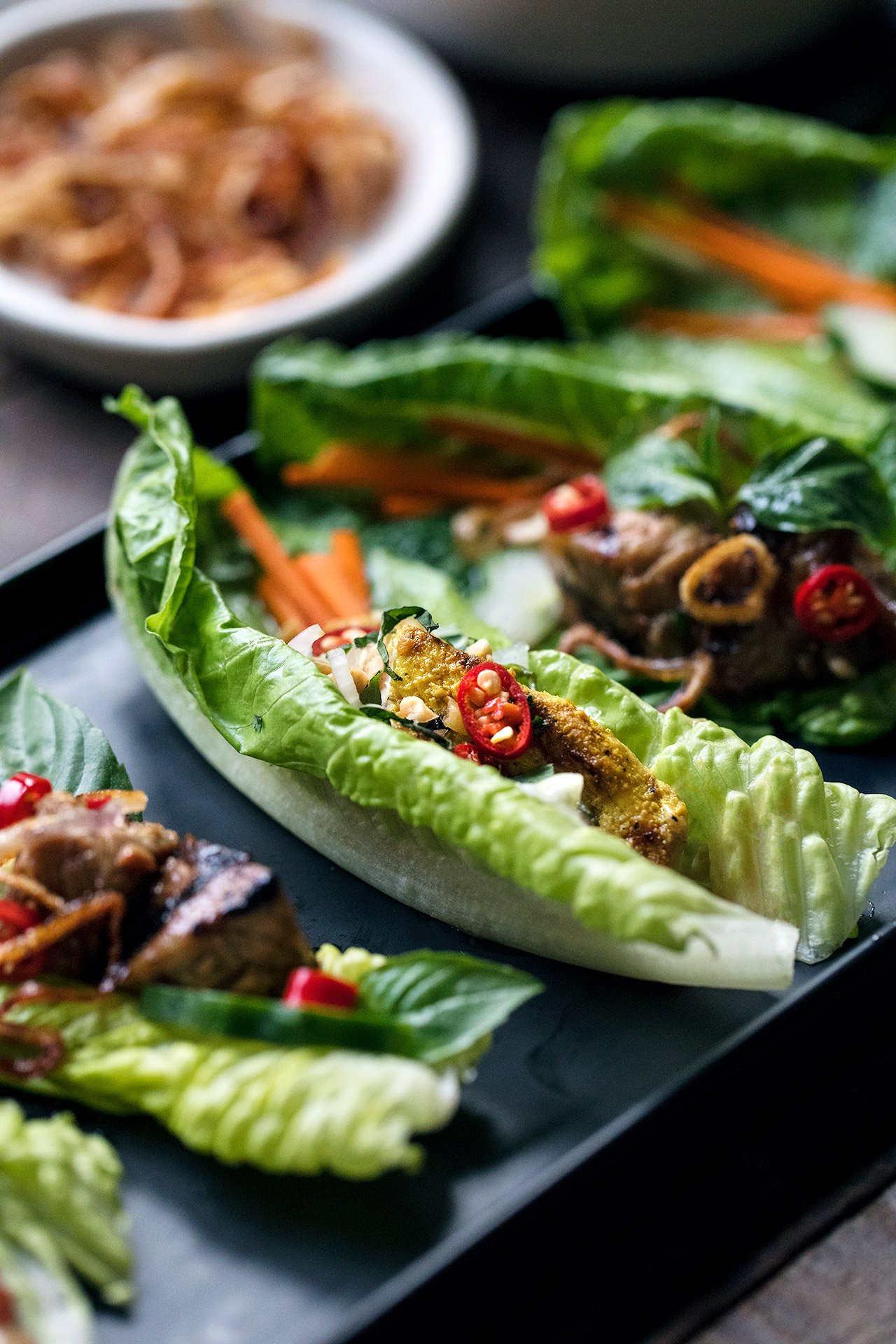 Chicken Satay Lettuce Wraps | HonestlyYUM (honestlyyum.com)