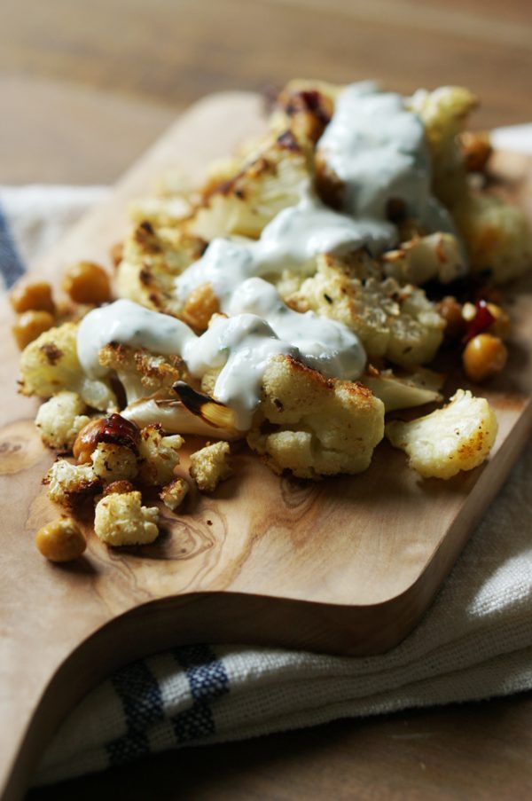 Spicy Roast Cauliflower and Chickpeas – HonestlyYUM