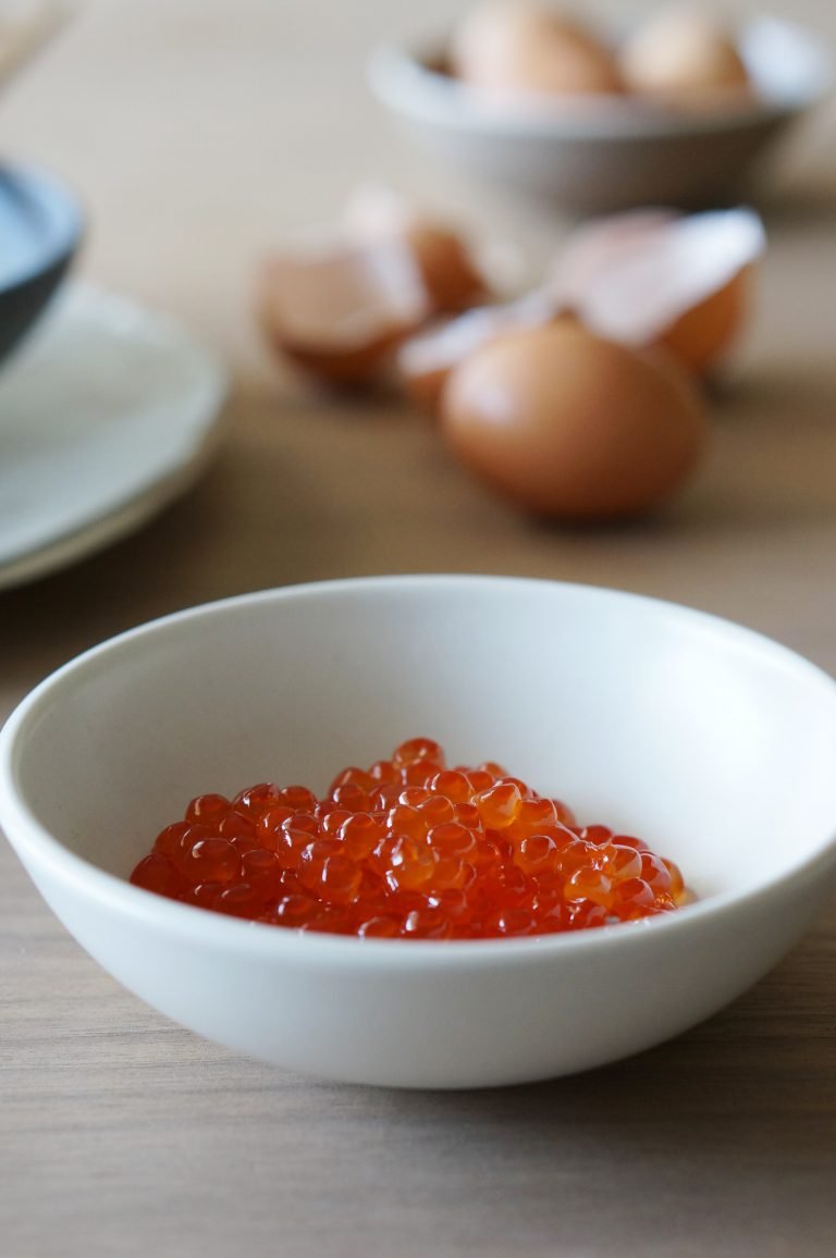 Silken Tofu and Scrambled Eggs with Ikura HonestlyYUM