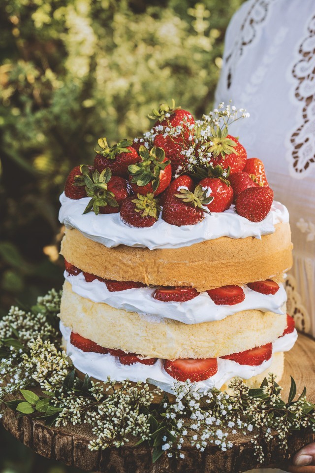 Strawberry Elderflower Chiffon Cake