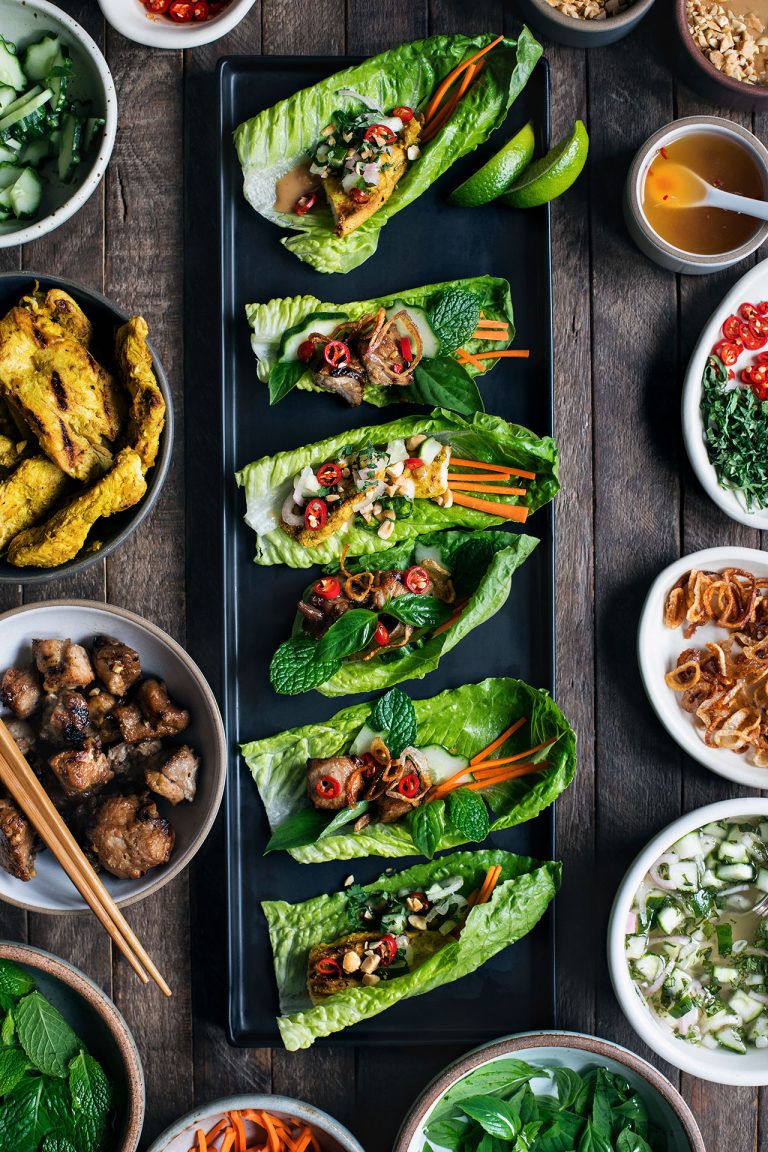 Chicken Satay Lettuce Wraps HonestlyYUM