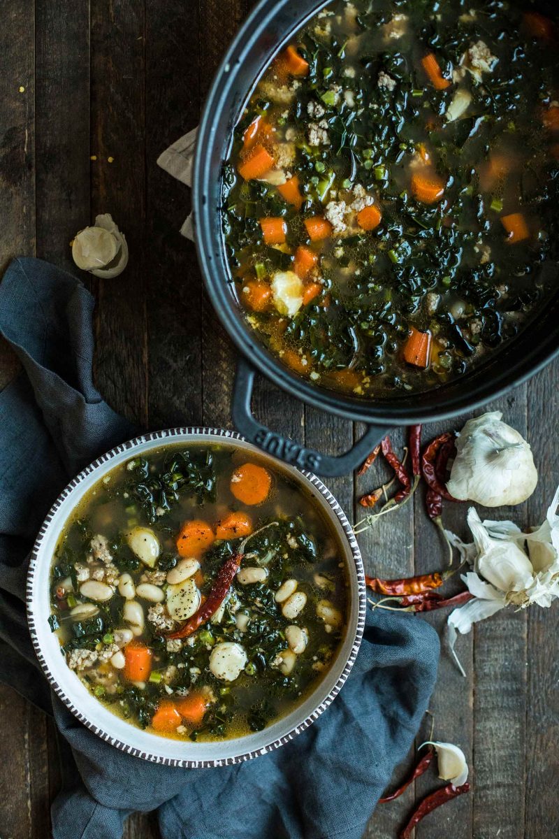 Spicy White Bean Garlic & Kale Soup HonestlyYUM