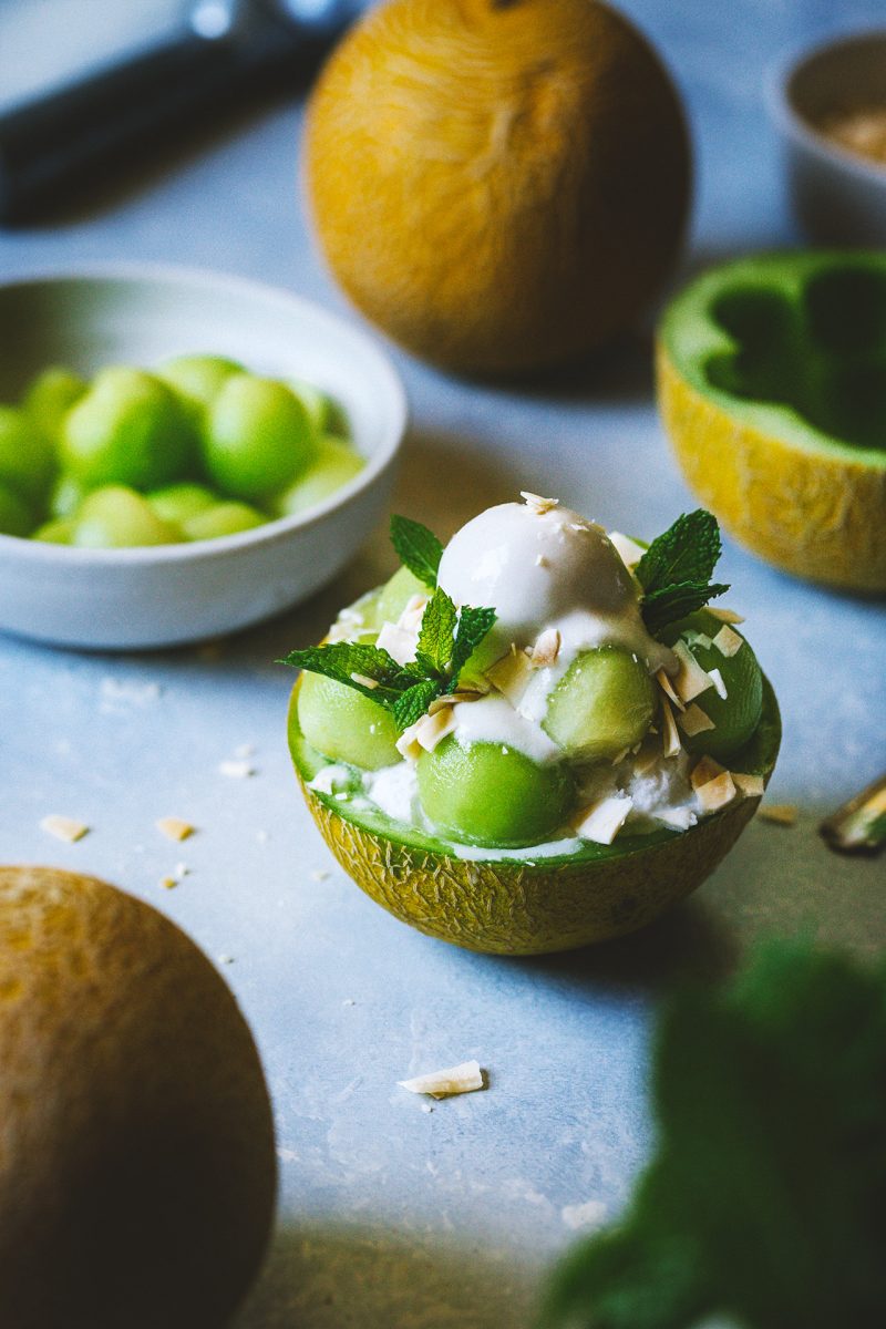 Galia Melon Bingsu w/ Coconut {Vegan} HonestlyYUM