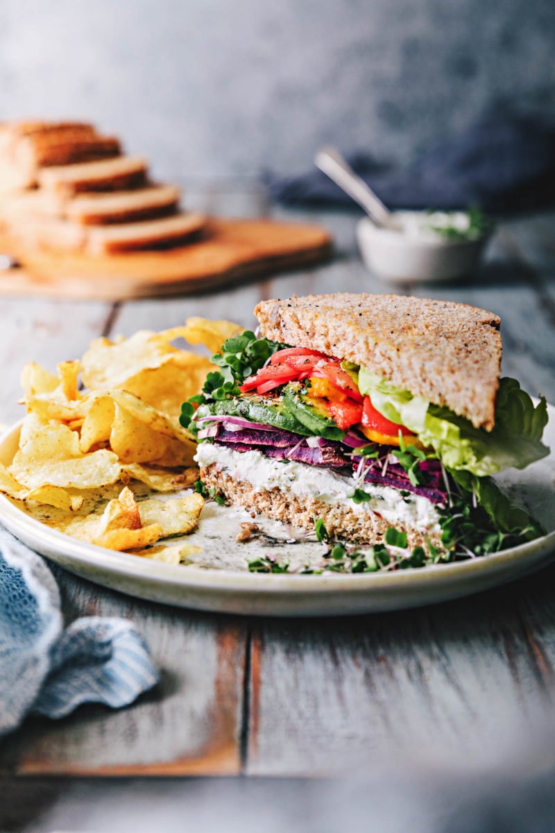 Rainbow Veggie Sandwich Honestlyyum