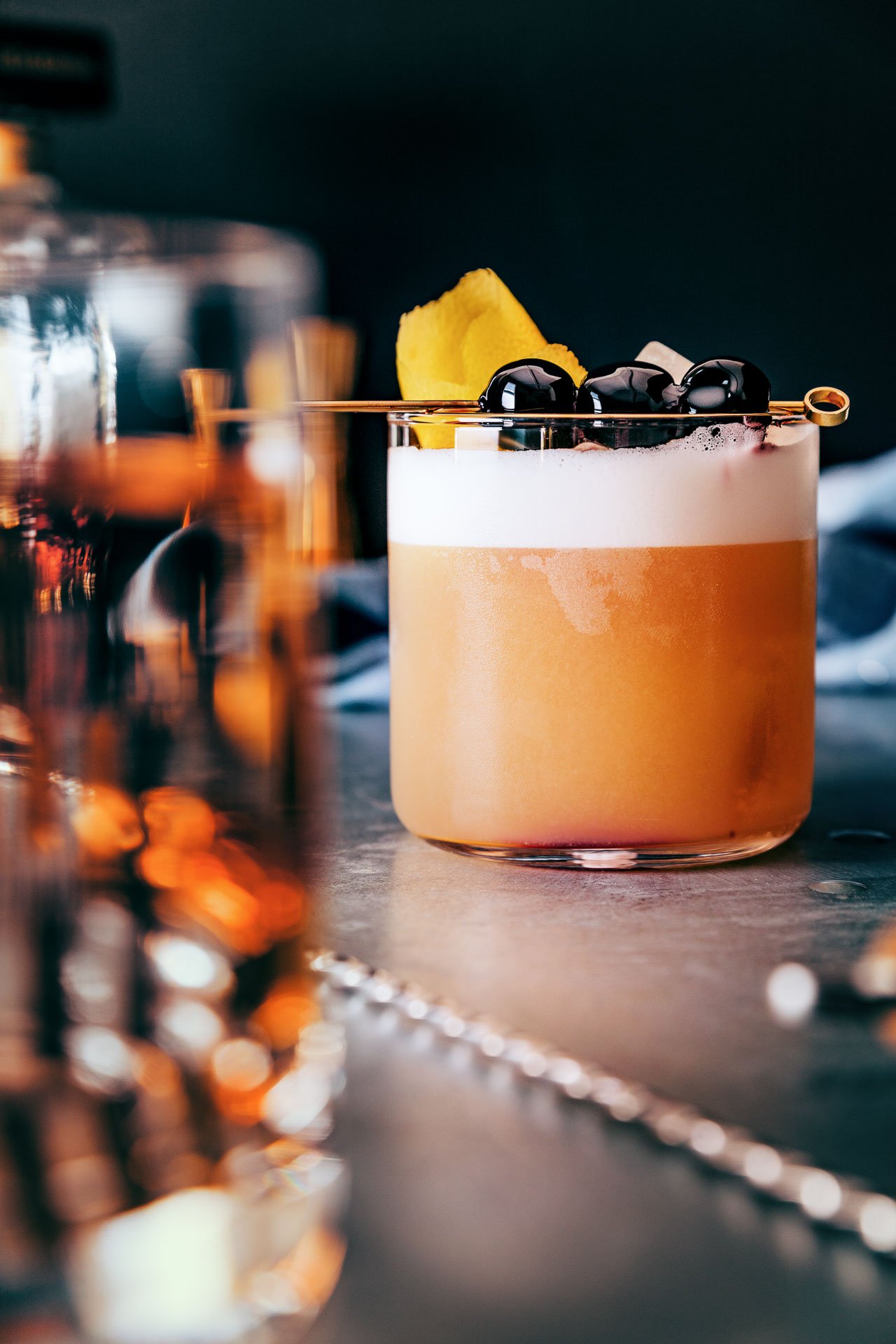 Amaretto Sour with Aquafaba