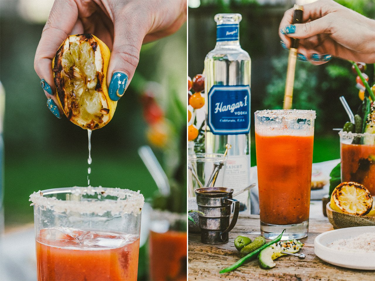 Grilled Bloody Mary | HonestlyYUM (honestlyyum.com) #cocktails #grilling #recipes #bloodymary #vodka