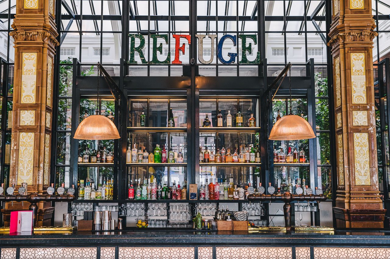 The bar at Refuge, Manchester, England.