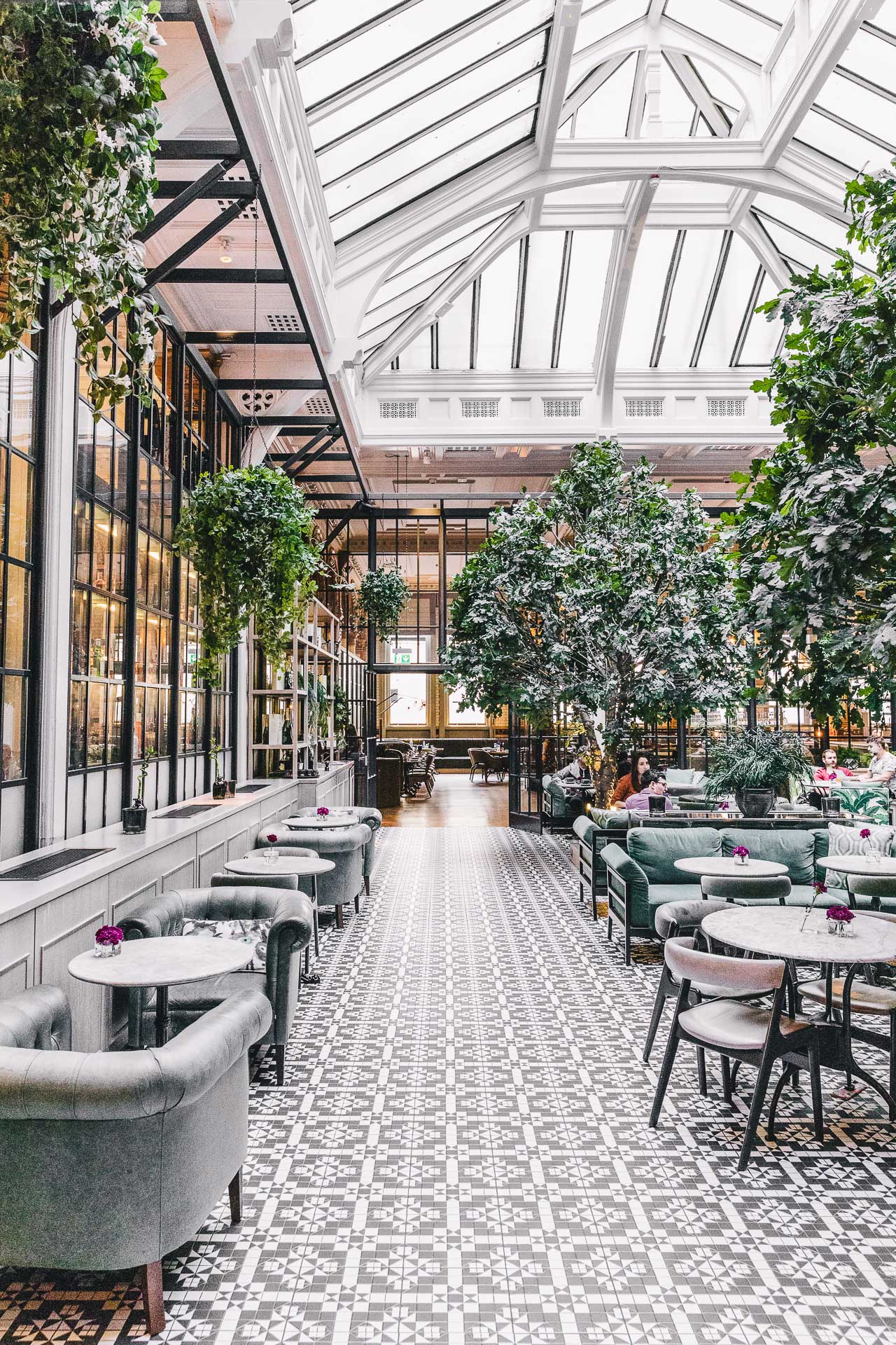 Winter Garden inside Refuge, Manchester, England.