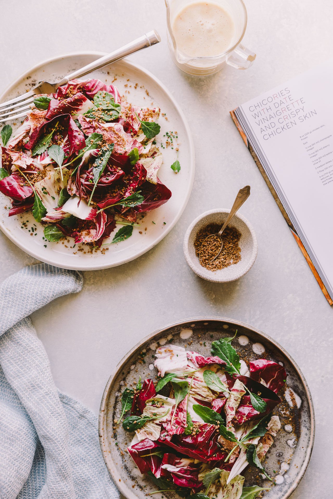 Chicories w/ Date Vinaigrette and Crispy Chicken Skin | Recipe from the Rich Table cookbook | Photography by HonestlyYUM