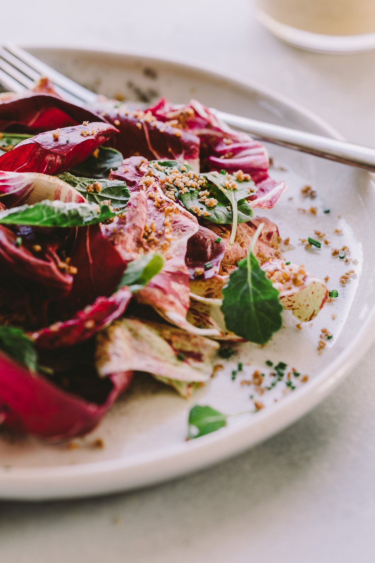 Chicories w/ Date Vinaigrette and Crispy Chicken Skin | Recipe from the Rich Table cookbook | Photography by HonestlyYUM